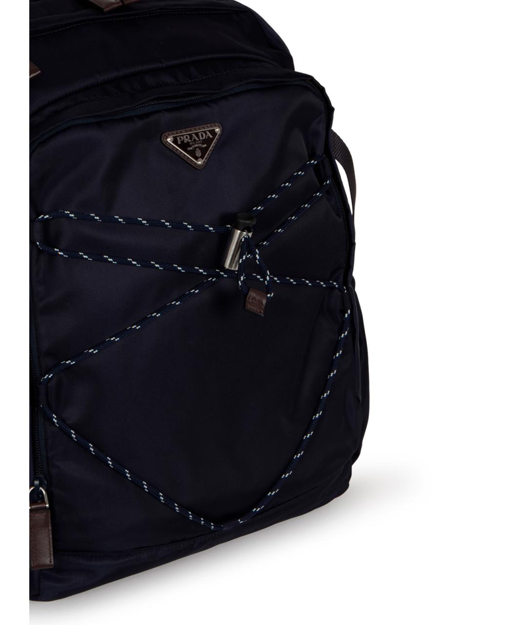 PRADA Темно-синий синтетический рюкзак, фото 4