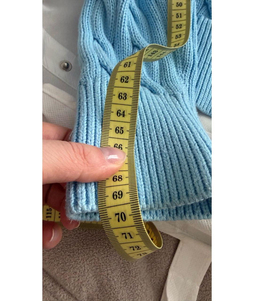 POLO RALPH LAUREN Голубой хлопковый кардиган, фото 6