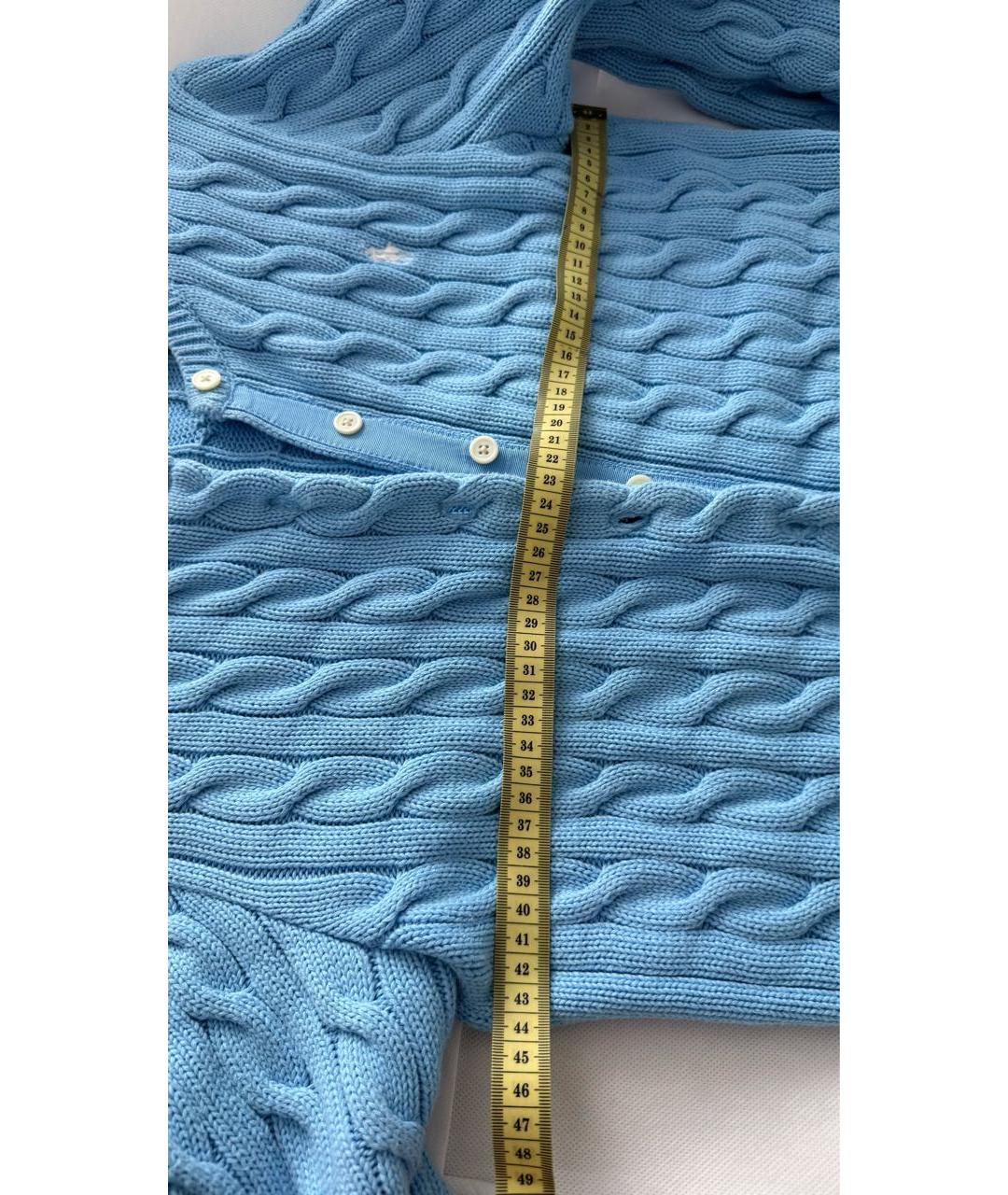 POLO RALPH LAUREN Голубой хлопковый кардиган, фото 5