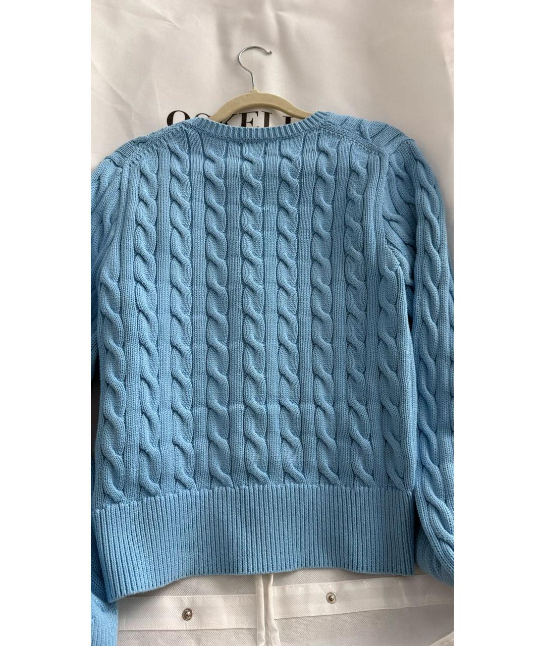 POLO RALPH LAUREN Голубой хлопковый кардиган, фото 2