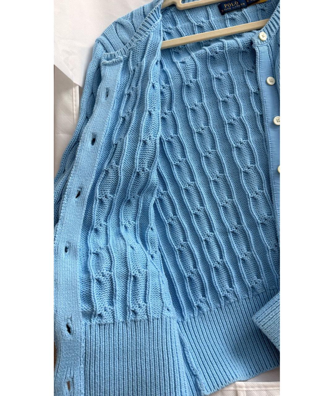 POLO RALPH LAUREN Голубой хлопковый кардиган, фото 4