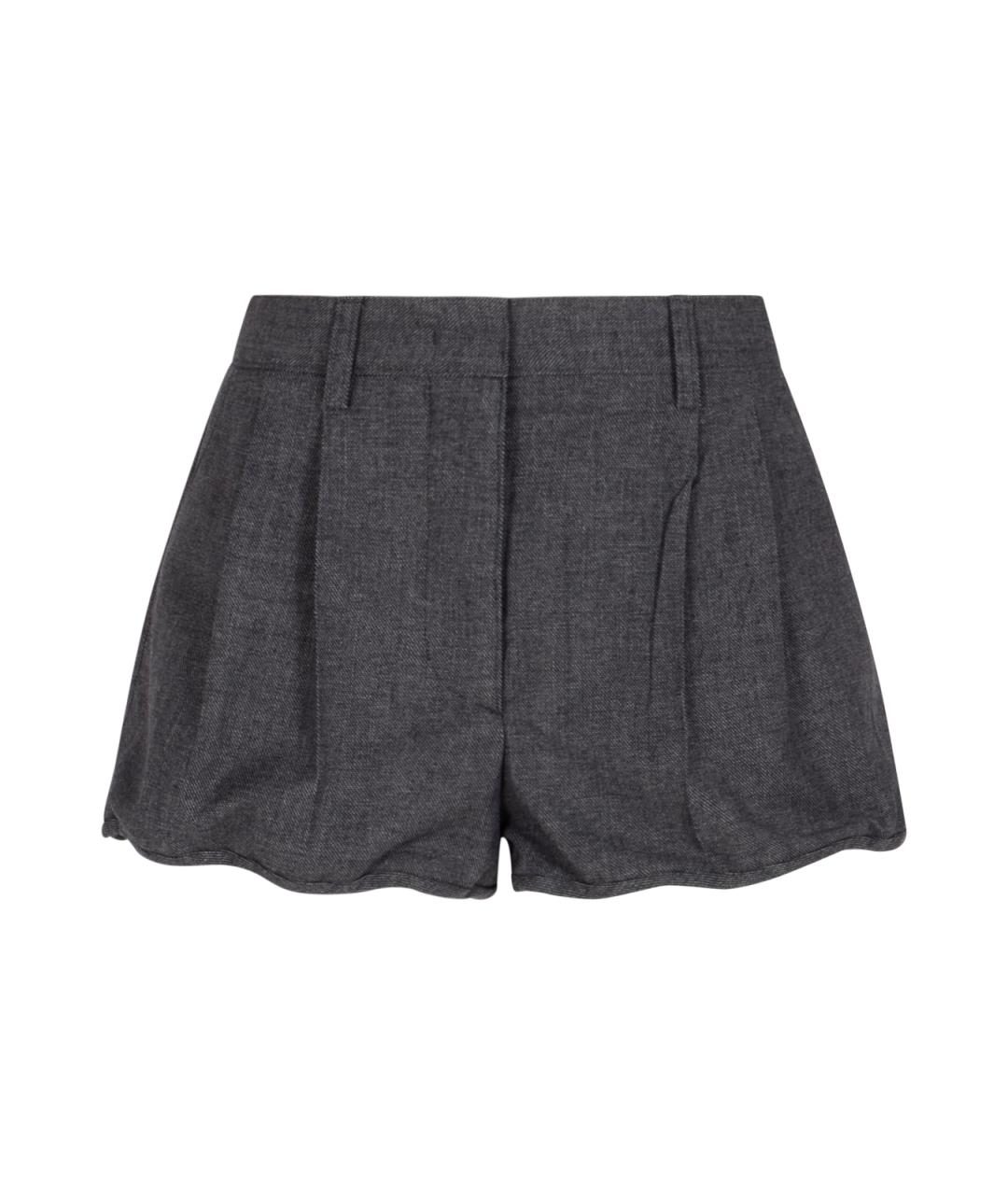 PRADA Серые шерстяные шорты, фото 2
