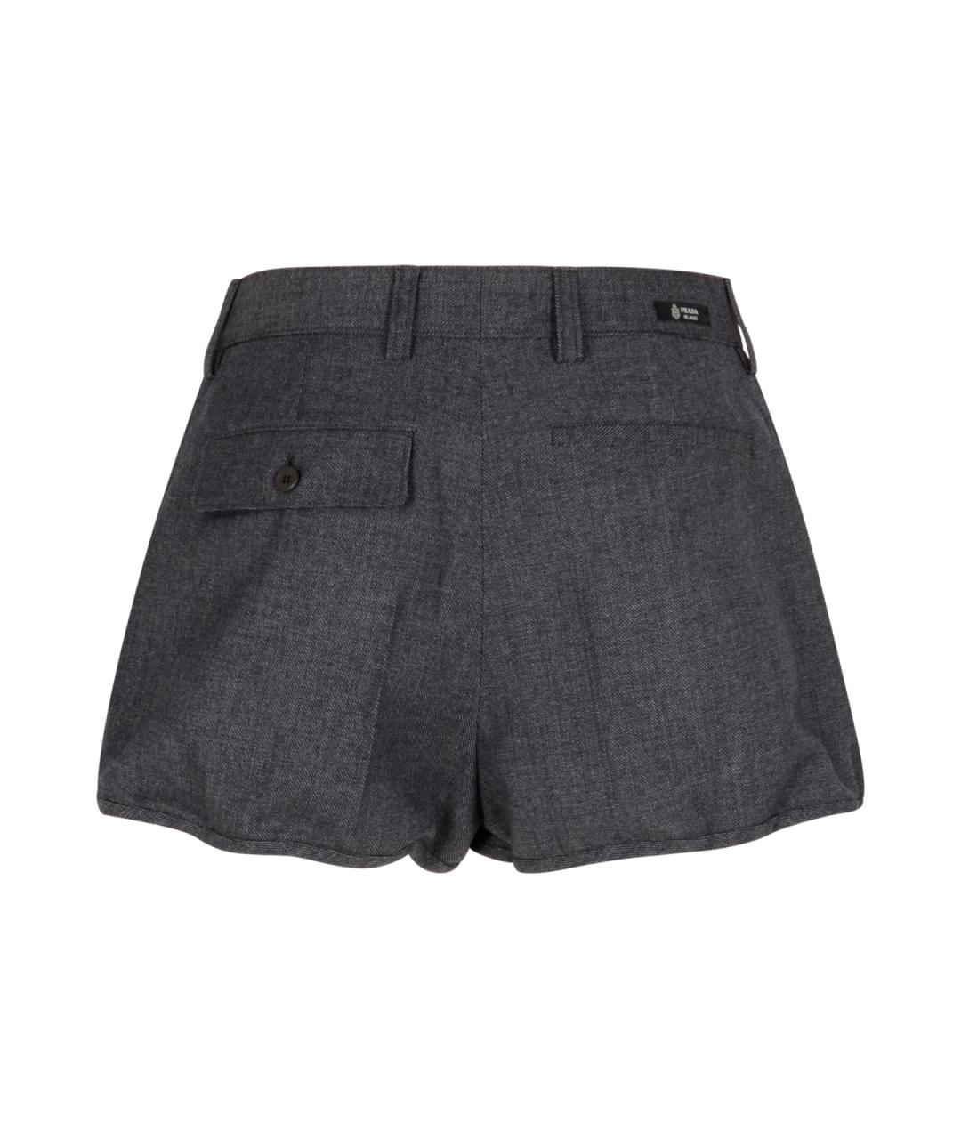 PRADA Серые шерстяные шорты, фото 3
