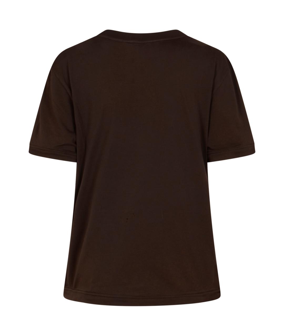 PRADA Коричневая хлопковая футболка, фото 2