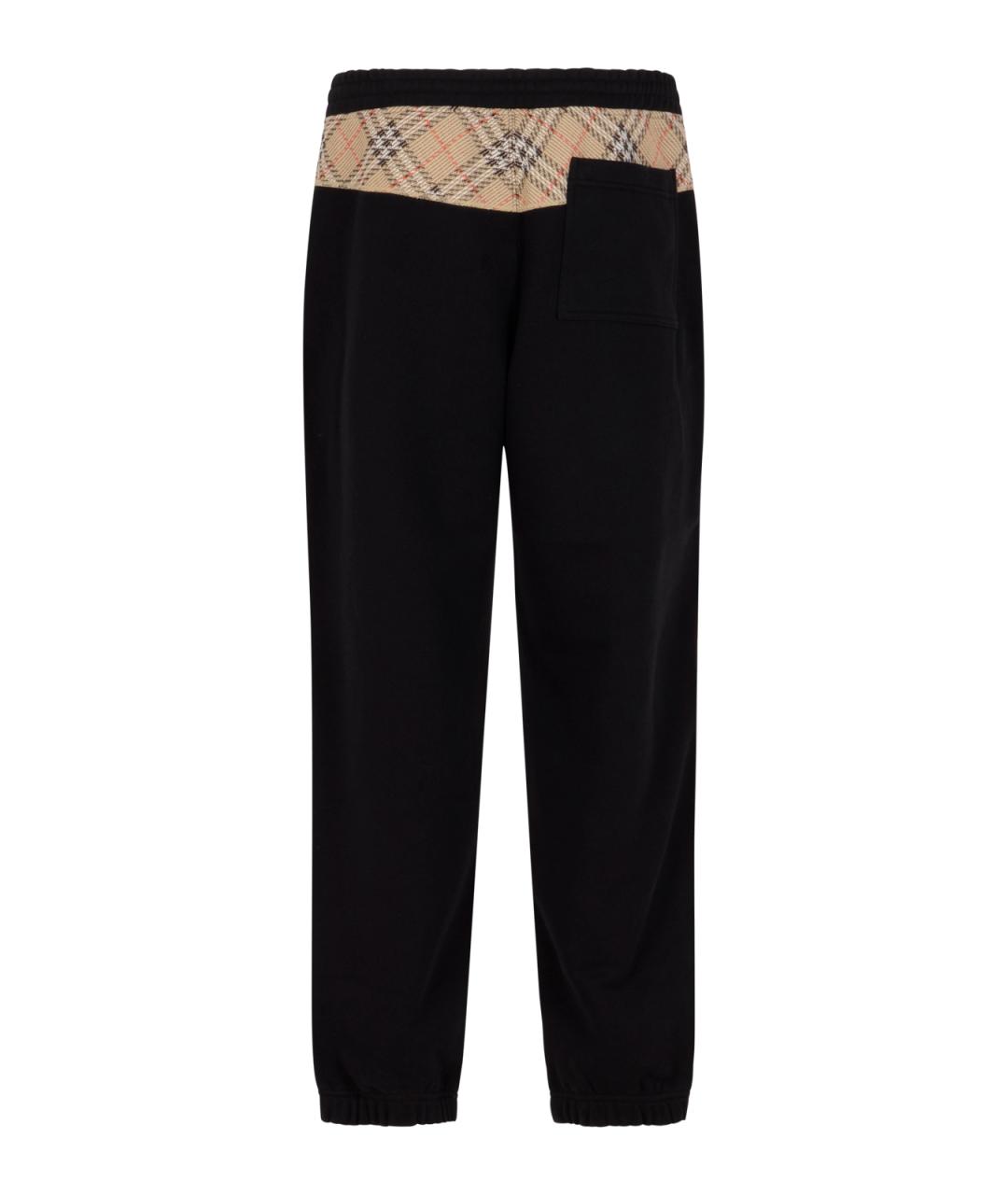 BURBERRY Черные хлопковые повседневные брюки, фото 2