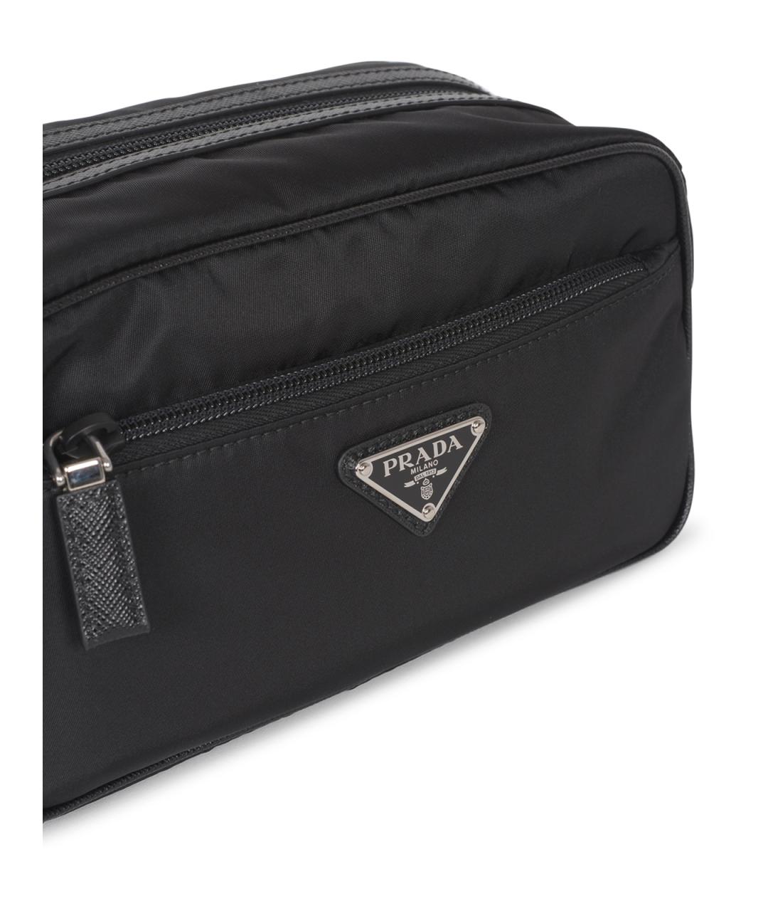 PRADA Черная синтетическая барсетка, фото 4