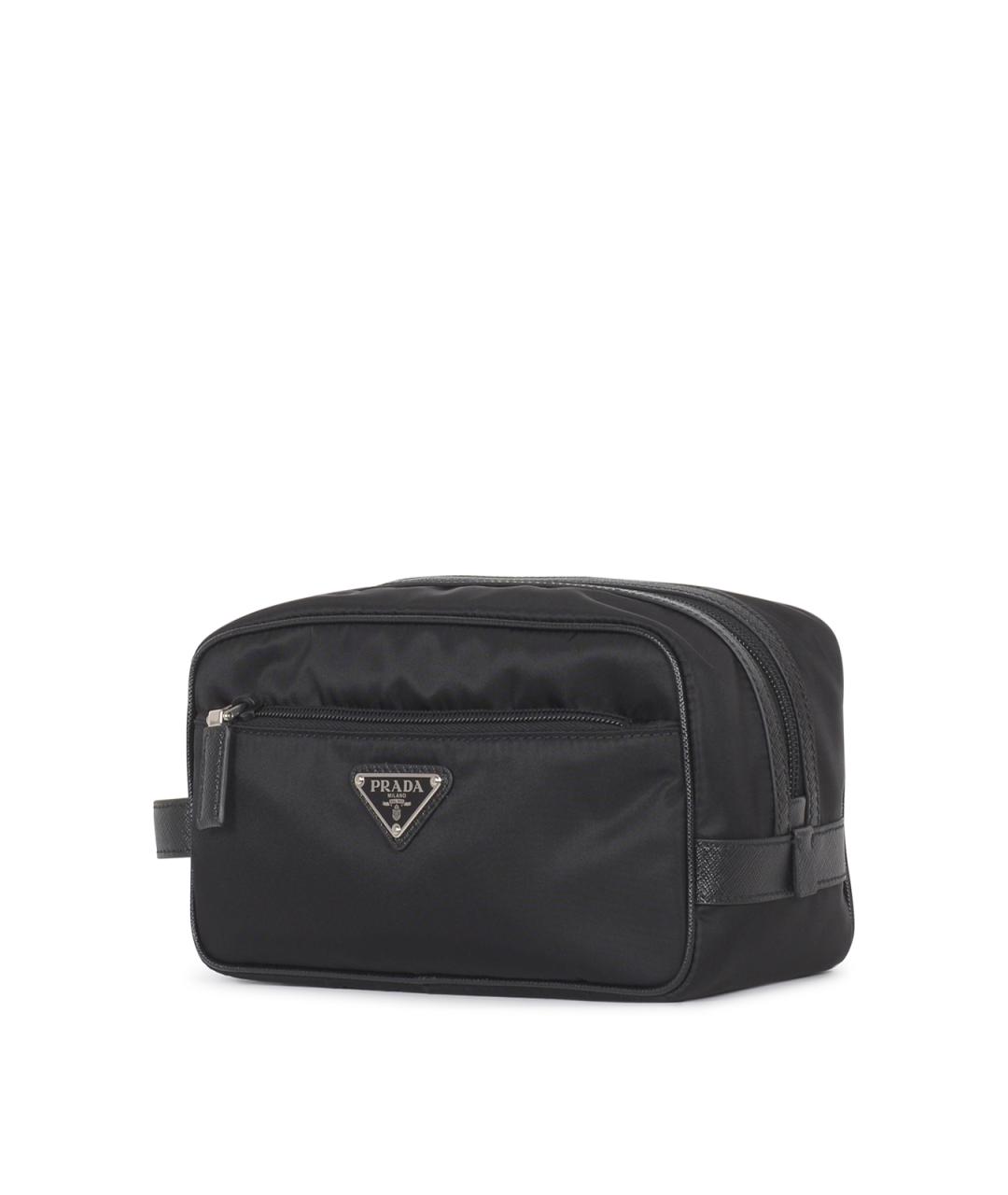 PRADA Черная синтетическая барсетка, фото 2