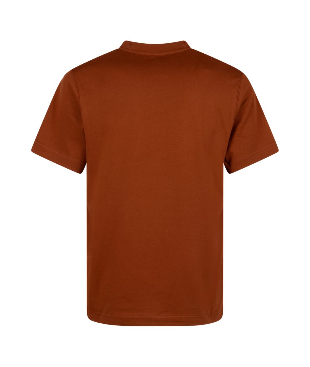 BURBERRY Коричневая хлопковая футболка, фото 2