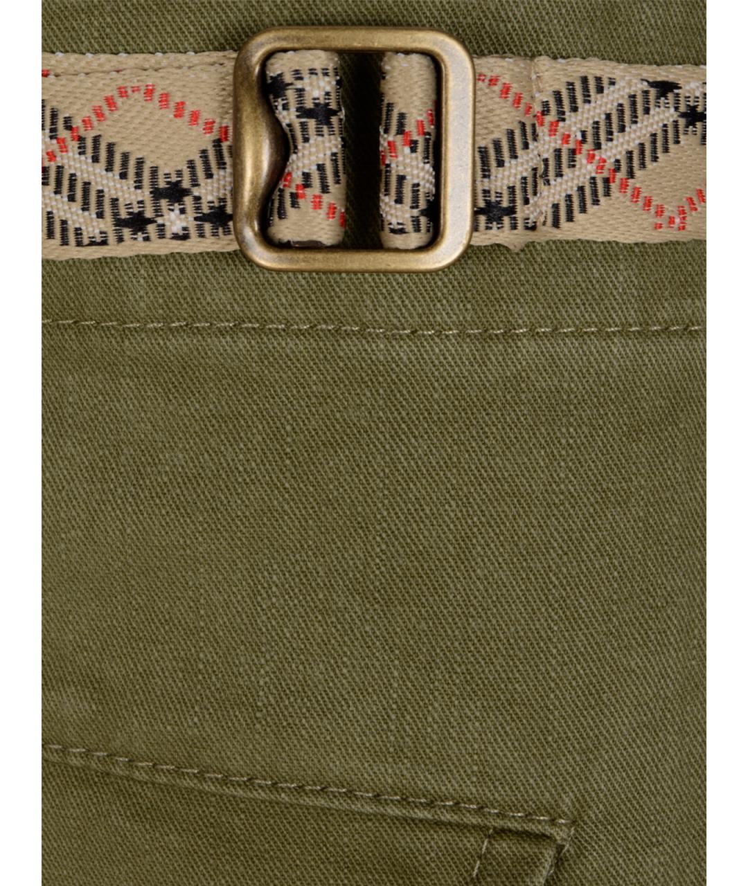 BURBERRY Зеленые хлопковые повседневные брюки, фото 3