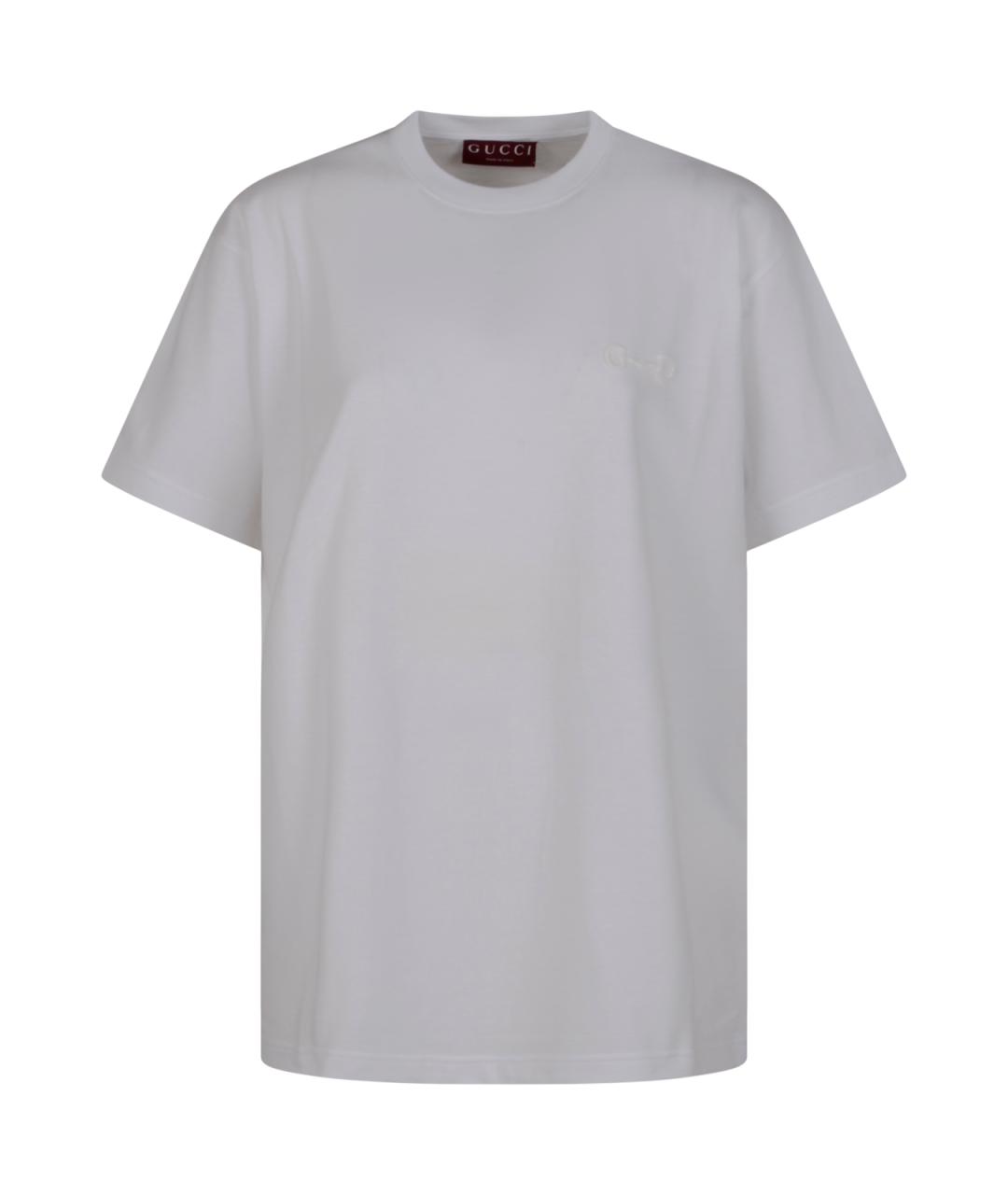 GUCCI Белая хлопковая футболка, фото 1