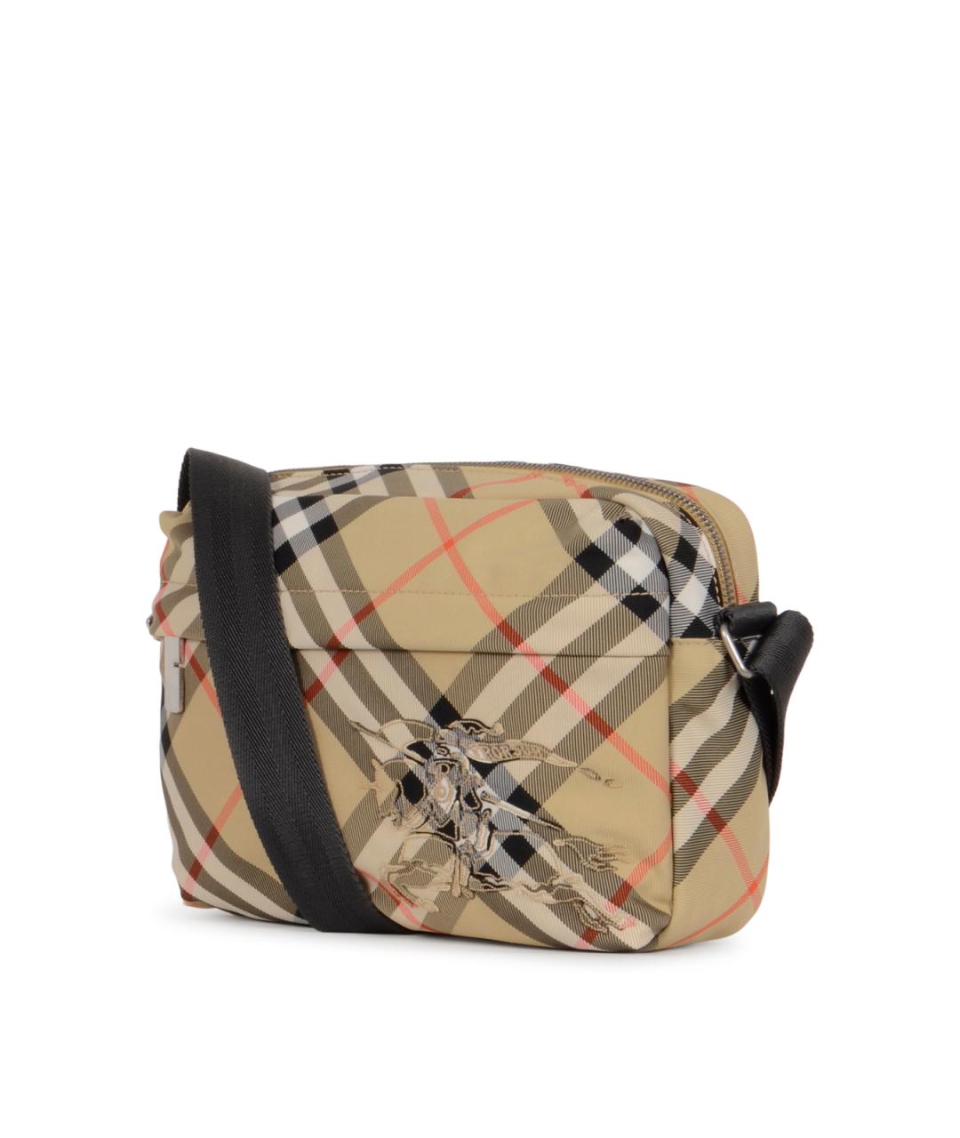 BURBERRY Бежевая синтетическая сумка на плечо, фото 2