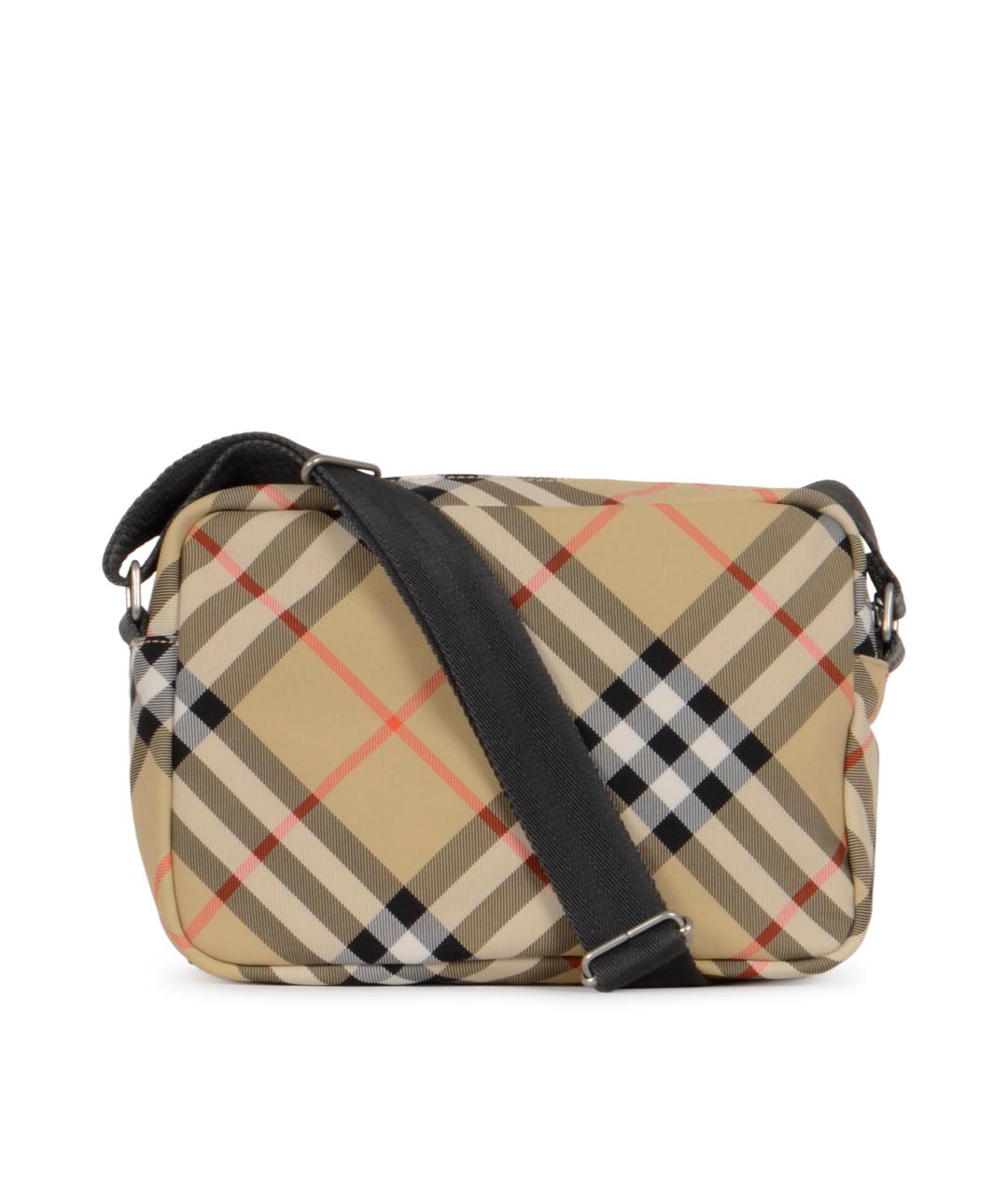 BURBERRY Бежевая синтетическая сумка на плечо, фото 3