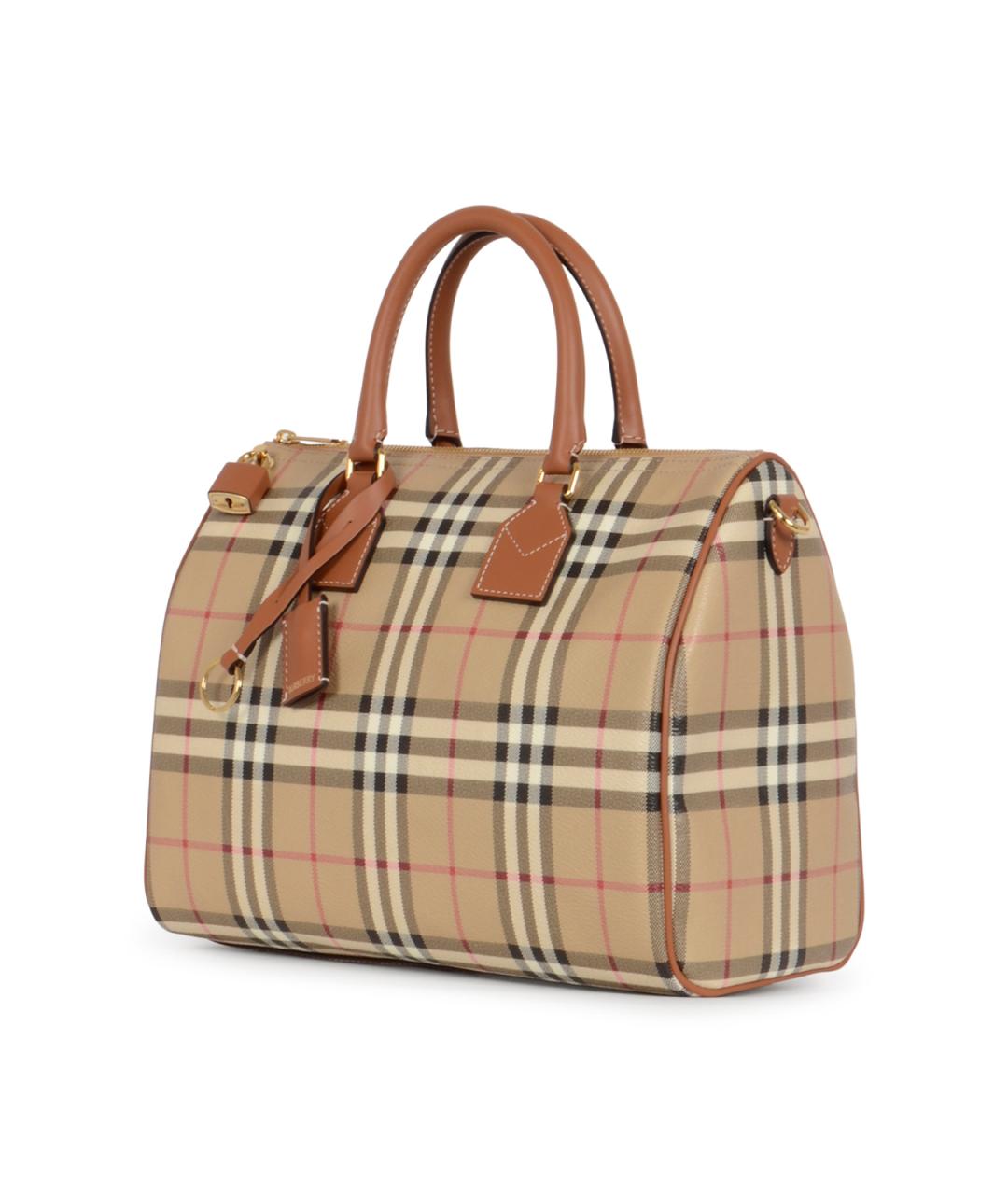 BURBERRY Бежевая хлопковая сумка тоут, фото 2