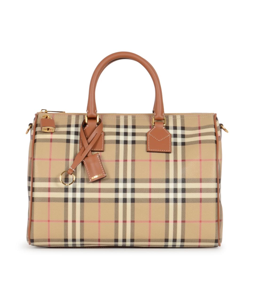 BURBERRY Бежевая хлопковая сумка тоут, фото 1