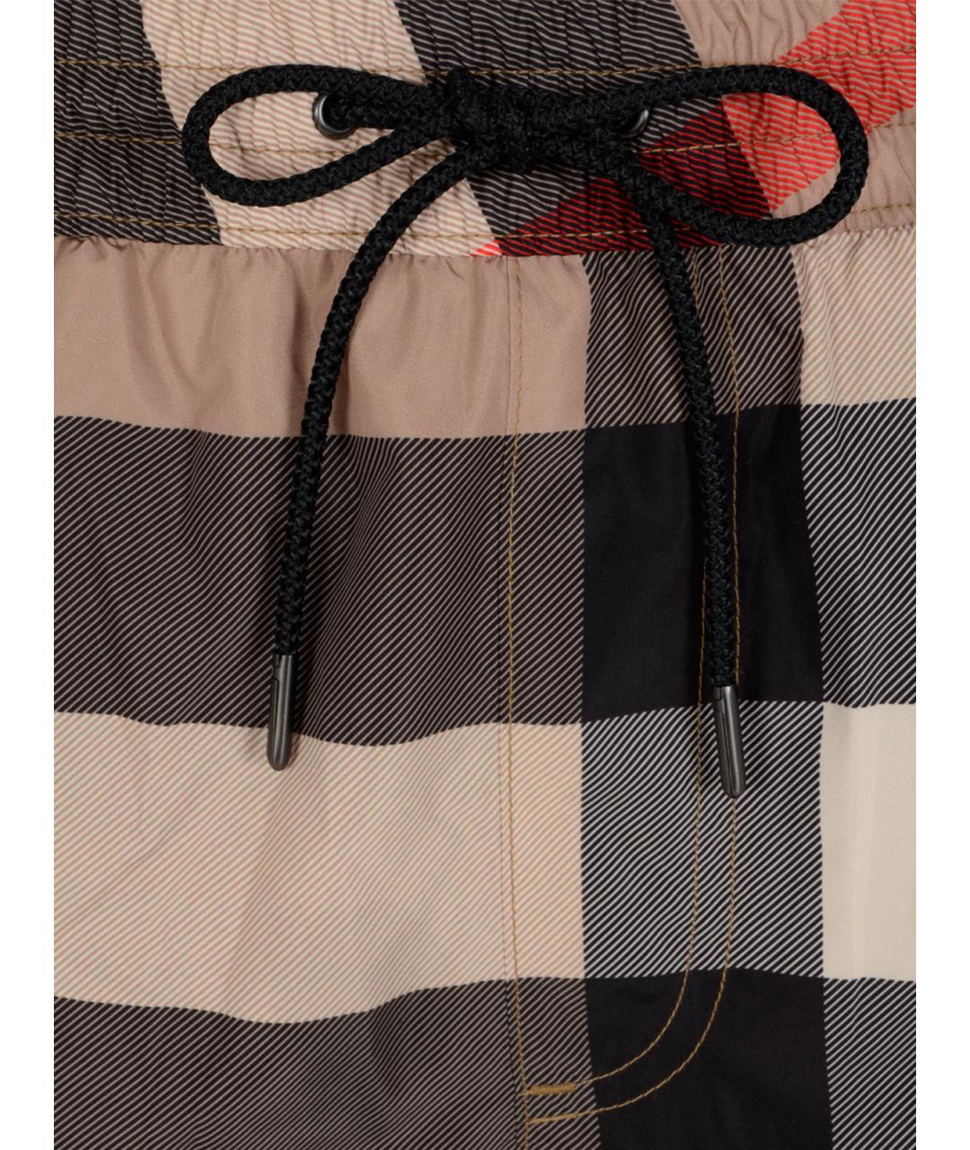 BURBERRY Бежевые полиэстеровые шорты, фото 3