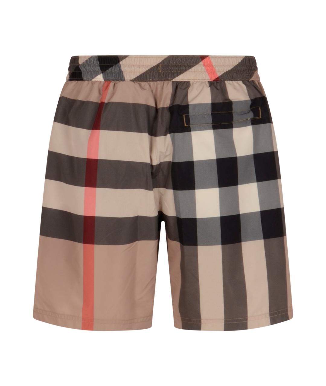 BURBERRY Бежевые полиэстеровые шорты, фото 2