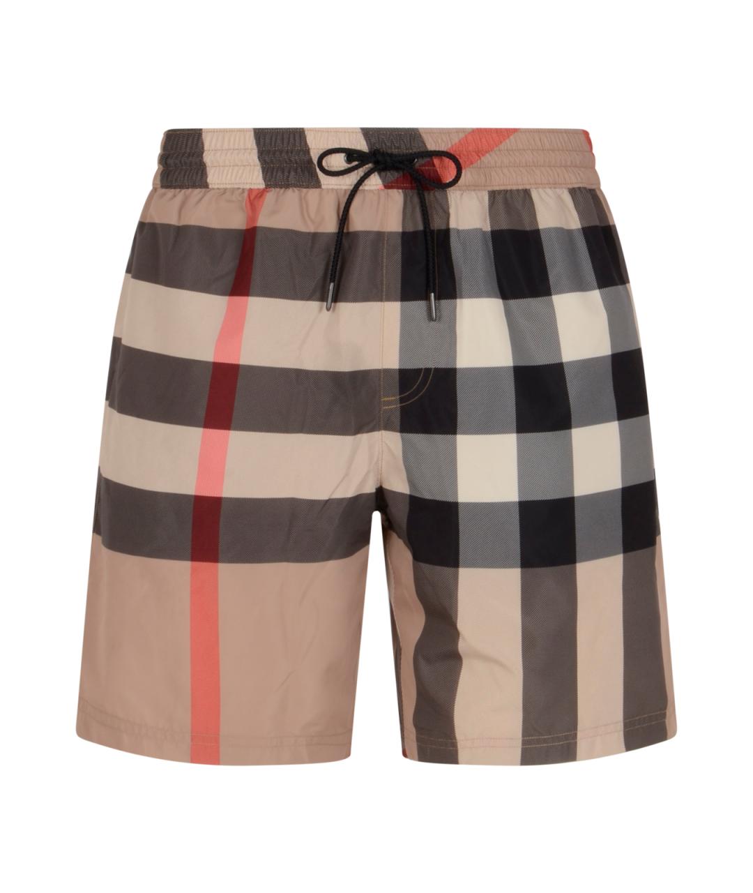 BURBERRY Бежевые полиэстеровые шорты, фото 1