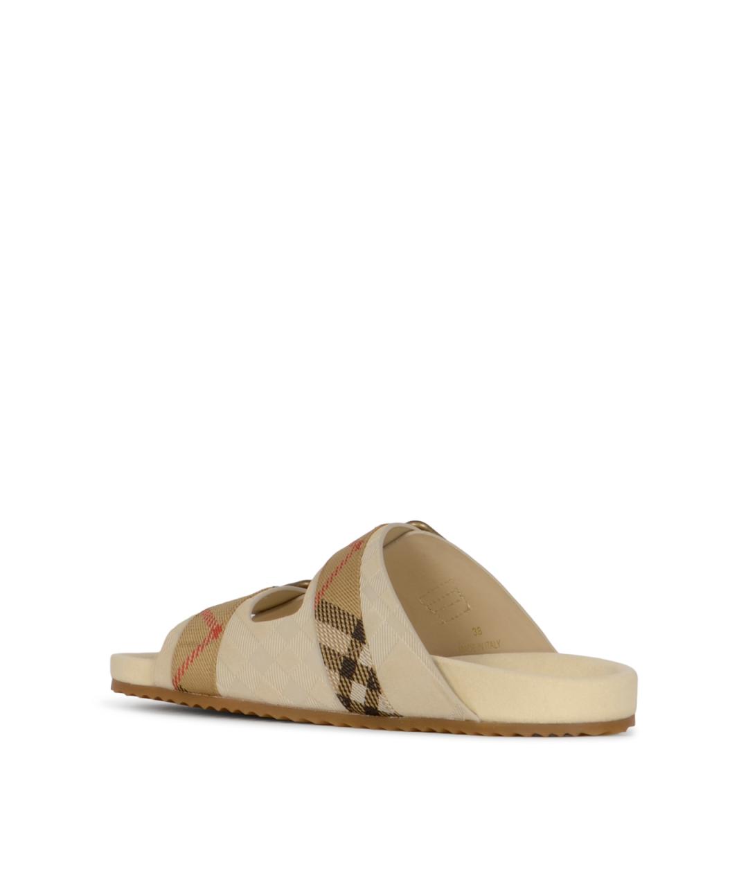BURBERRY Бежевые кожаные сандалии, фото 3
