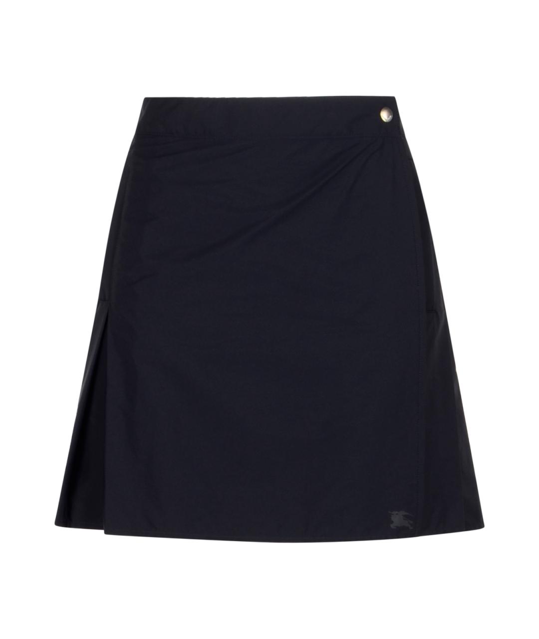 BURBERRY Синяя полиамидовая юбка мини, фото 1