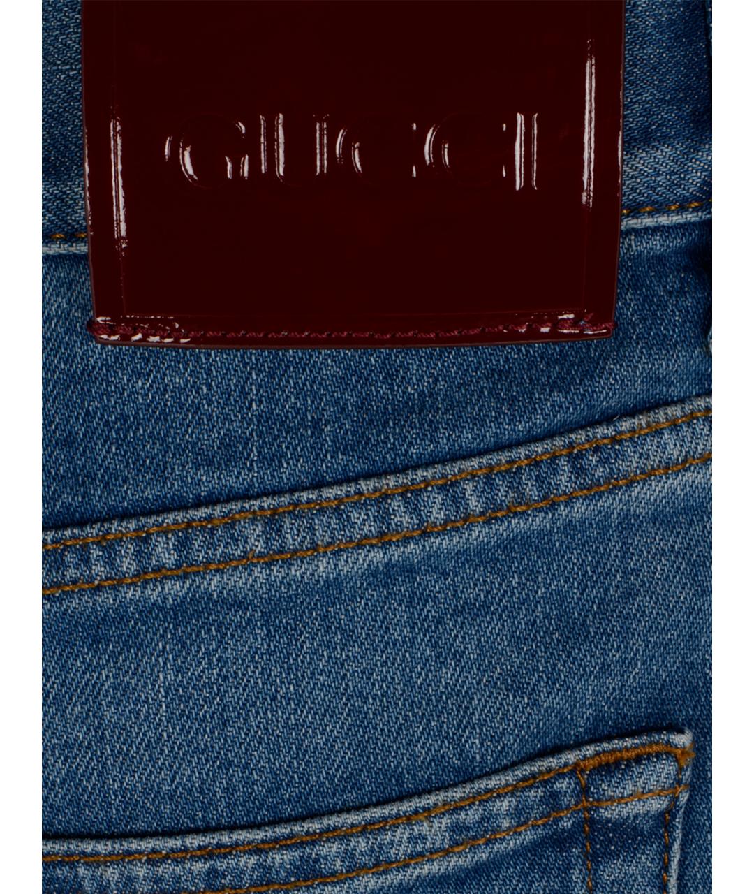 GUCCI Синие хлопковые прямые джинсы, фото 3