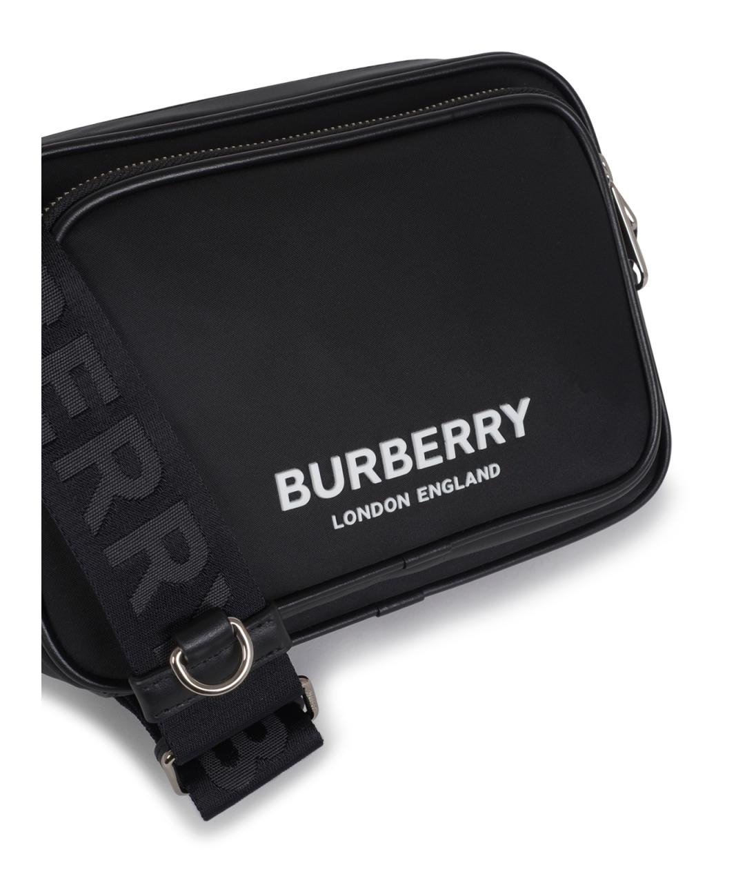 BURBERRY Черная синтетическая сумка на плечо, фото 5