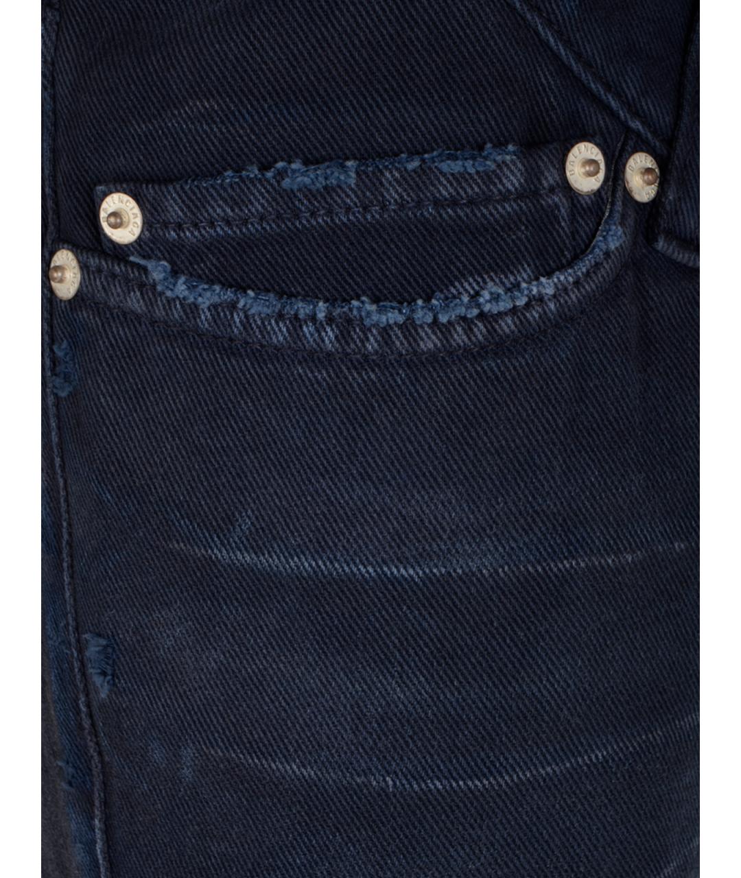 BALENCIAGA Темно-синие хлопковые джинсы клеш, фото 3