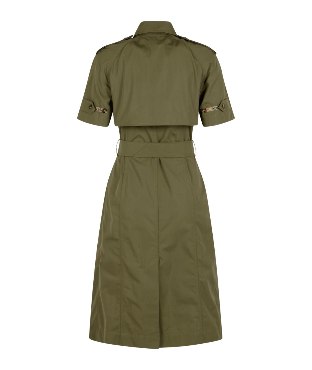 BURBERRY Зеленые хлопковое платье, фото 2