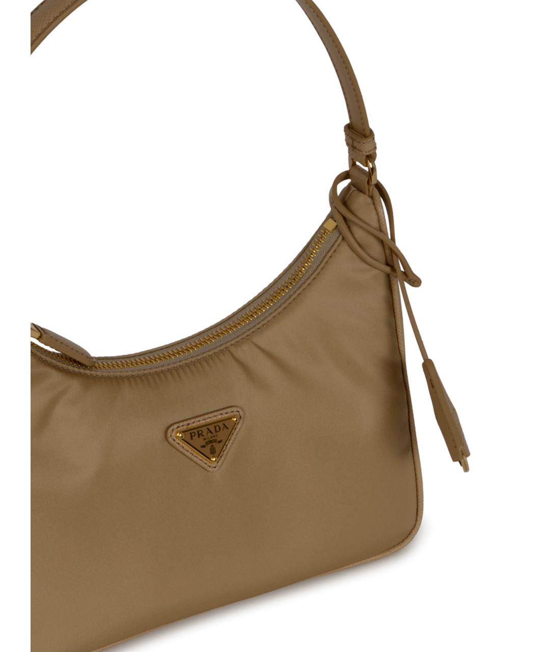 PRADA Бежевая синтетическая сумка через плечо, фото 4