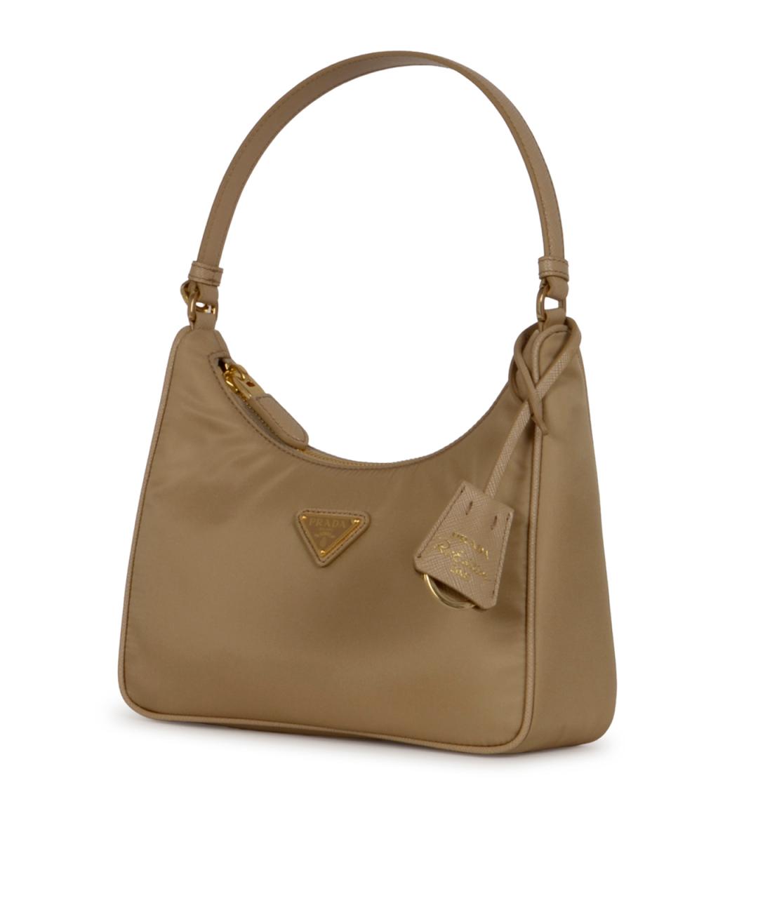 PRADA Бежевая синтетическая сумка через плечо, фото 2