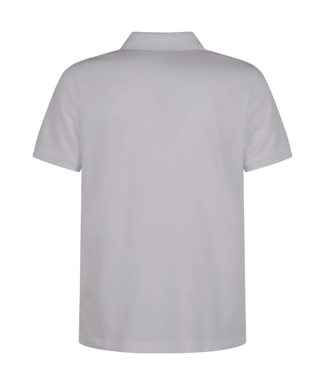 MONCLER Белое хлопковое поло с коротким рукавом, фото 2