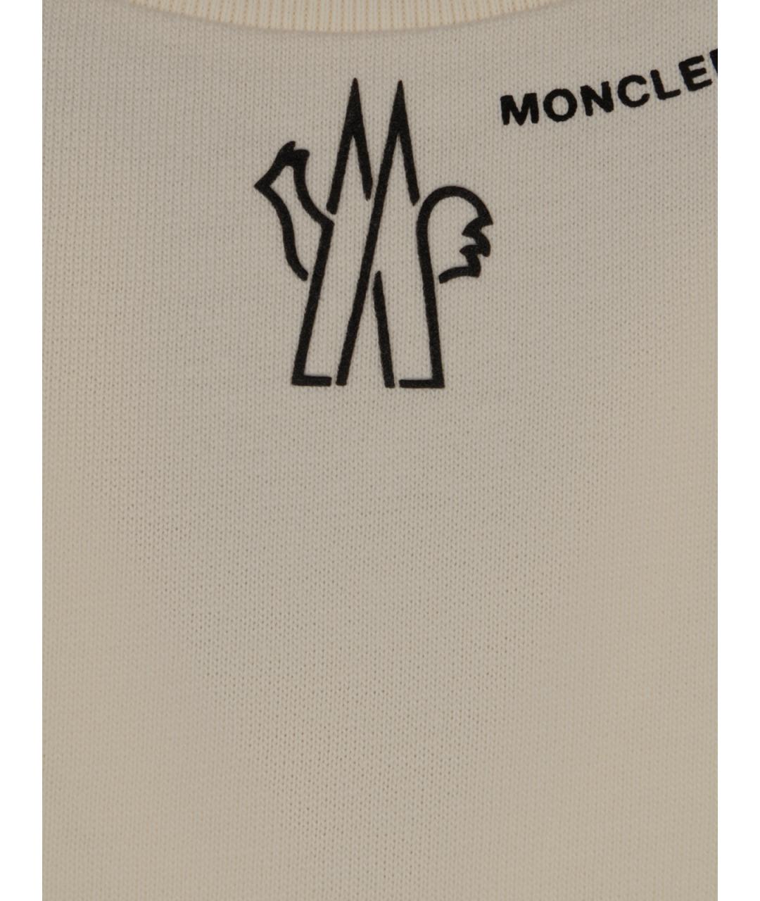 MONCLER GRENOBLE Белая хлопковая футболка, фото 3