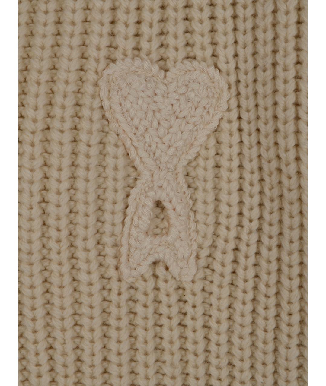 Ami Paris Бежевый хлопковый джемпер / свитер, фото 3