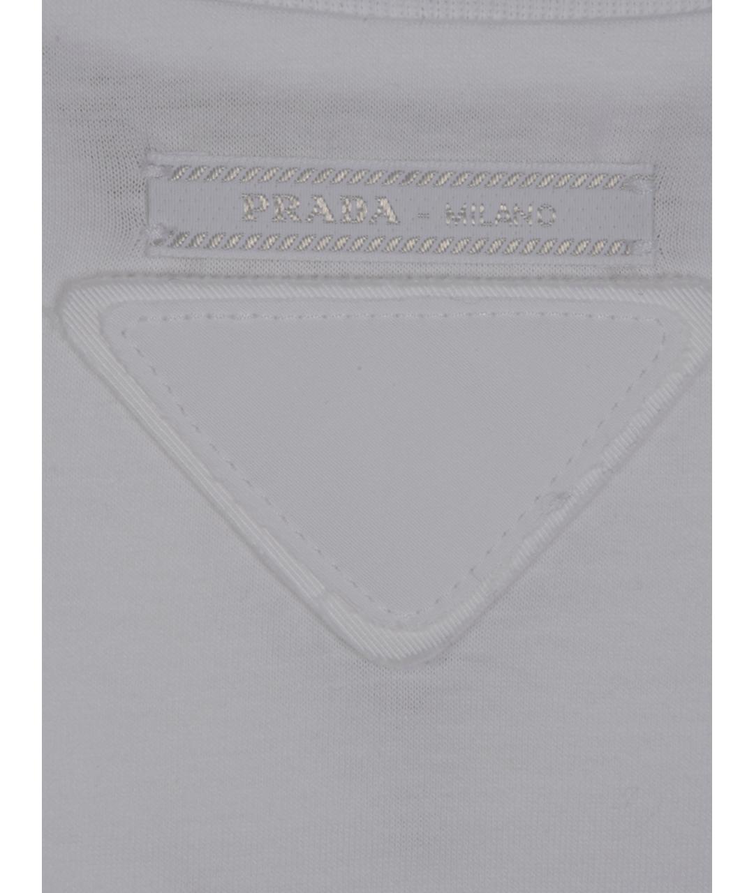 PRADA Белая хлопковая футболка, фото 3