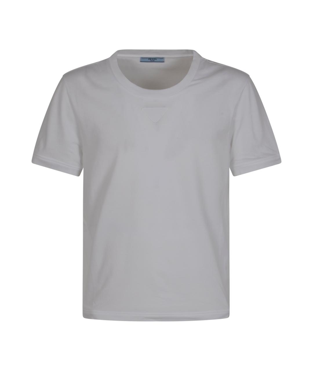 PRADA Белая хлопковая футболка, фото 1