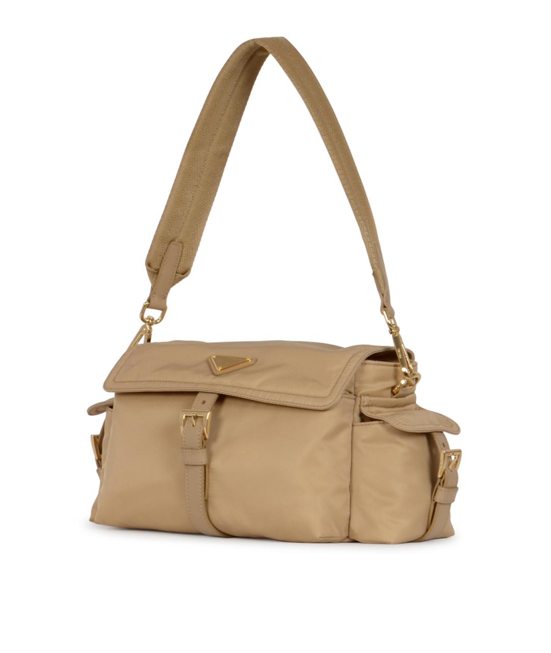 PRADA Бежевая синтетическая сумка через плечо, фото 2