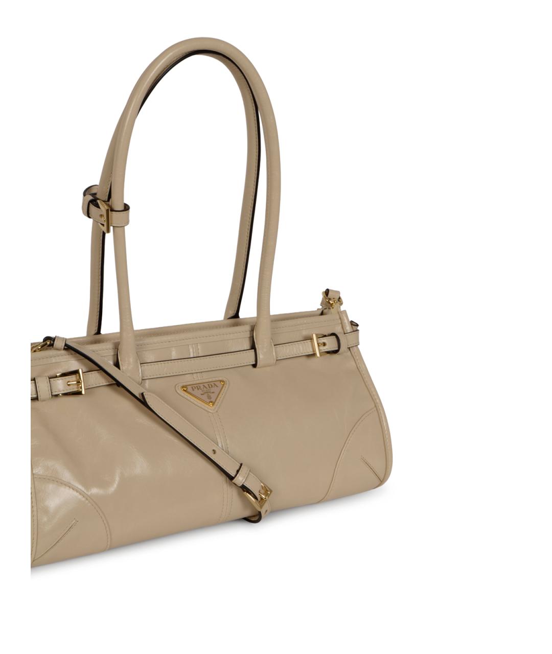 PRADA Бежевая кожаная сумка тоут, фото 4