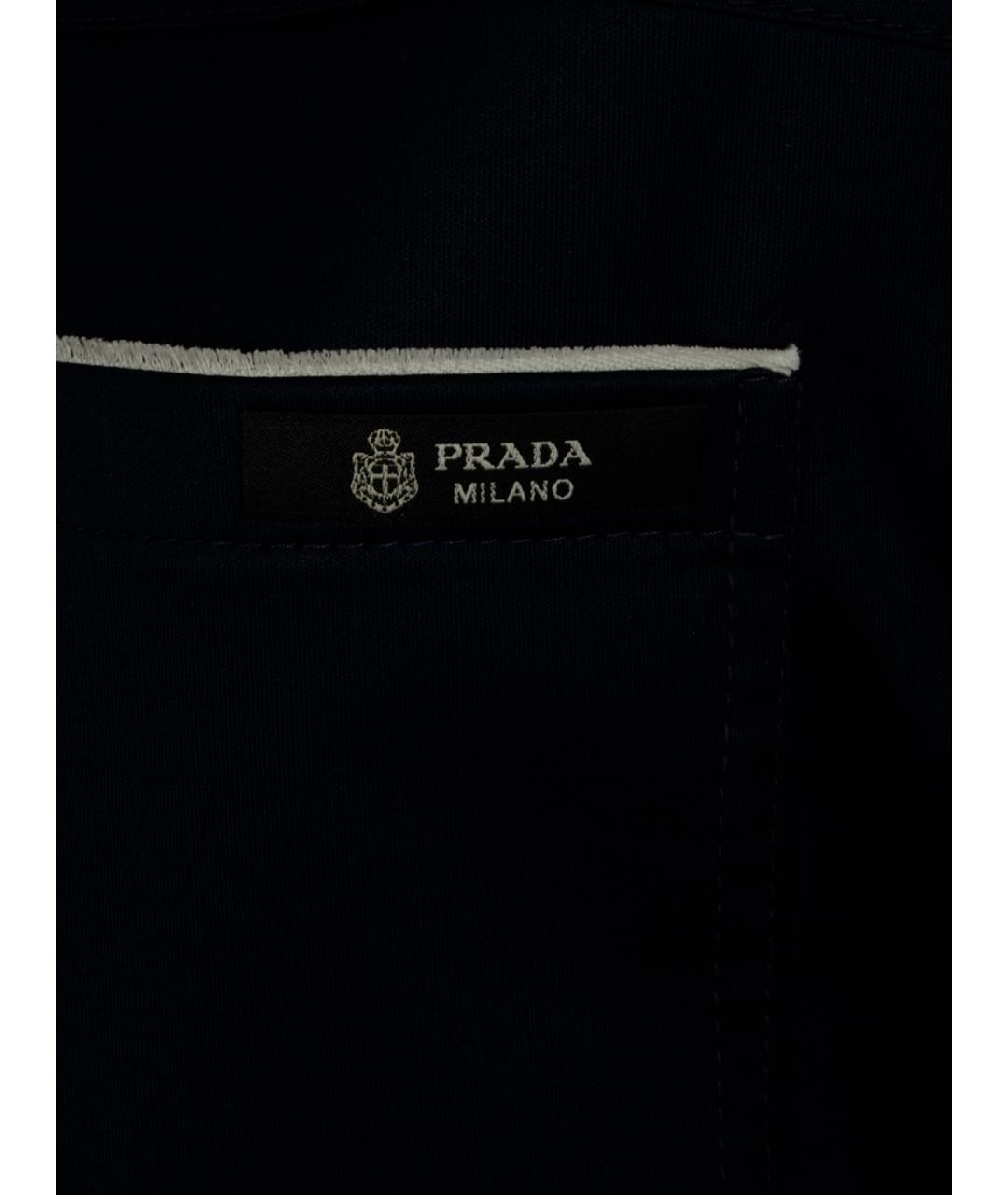 PRADA Синяя хлопковая футболка, фото 3
