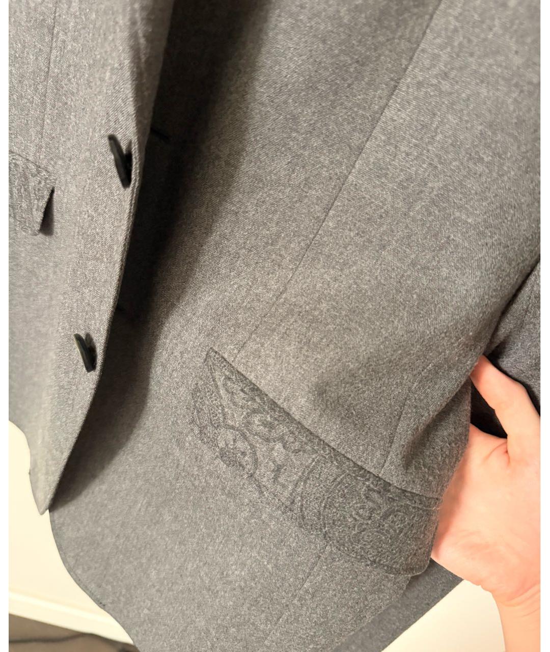 ETRO Антрацитовый шерстяной пиджак, фото 4