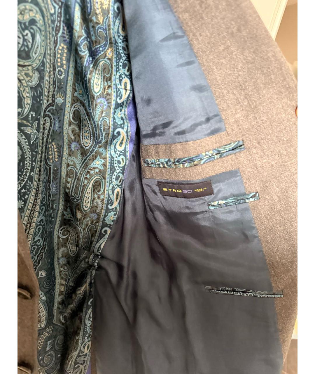 ETRO Антрацитовый шерстяной пиджак, фото 3