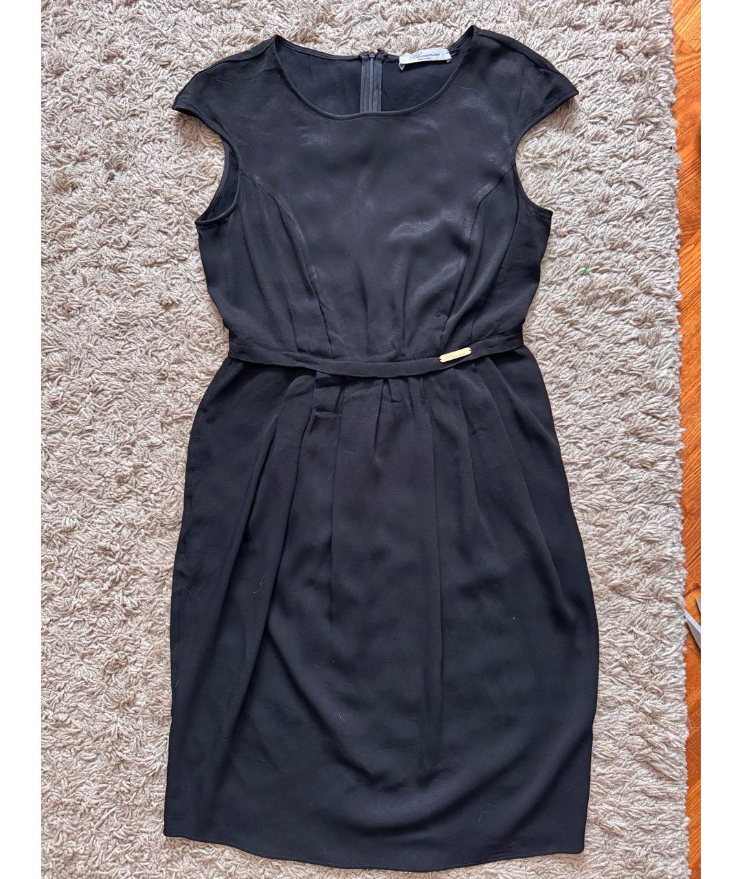 BLUMARINE Черное шелковое повседневное платье, фото 7