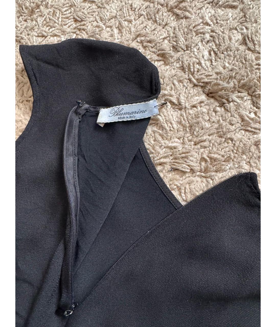 BLUMARINE Черное шелковое повседневное платье, фото 6