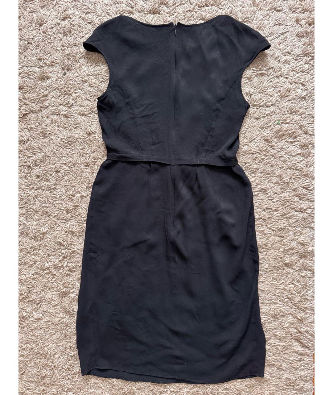 BLUMARINE Черное шелковое повседневное платье, фото 2