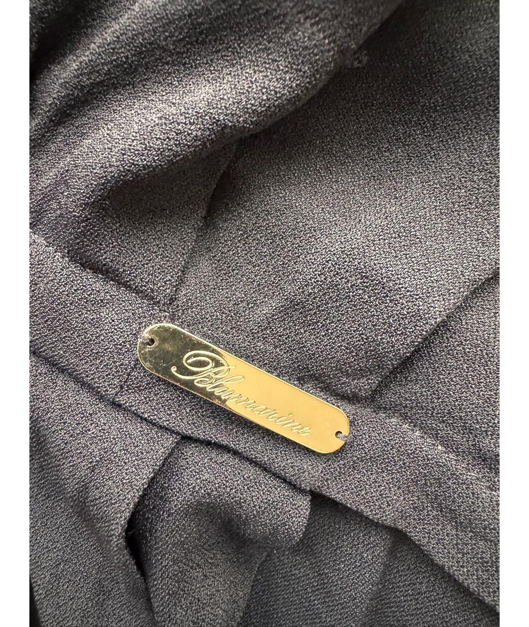 BLUMARINE Черное шелковое повседневное платье, фото 4