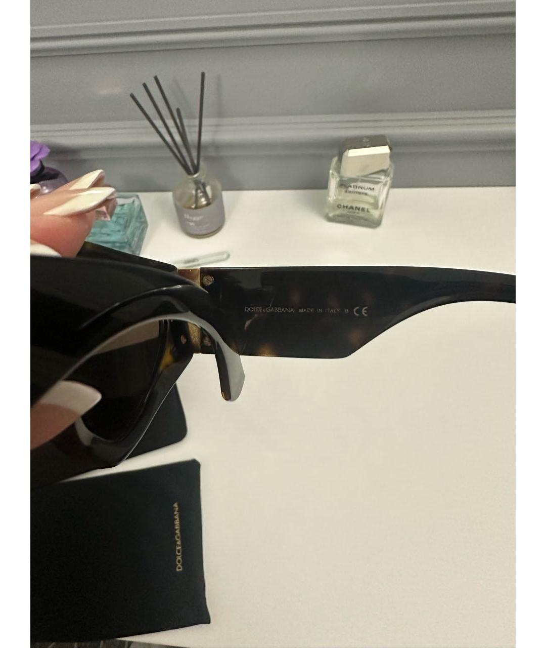 DOLCE&GABBANA Коричневые пластиковые солнцезащитные очки, фото 3