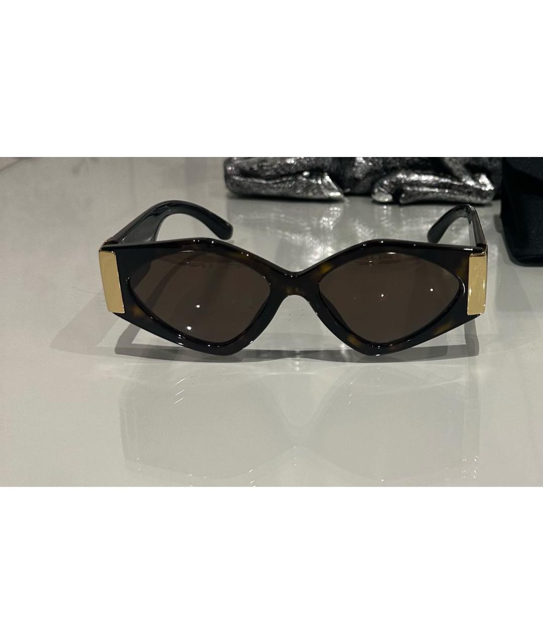 DOLCE&GABBANA Коричневые пластиковые солнцезащитные очки, фото 5