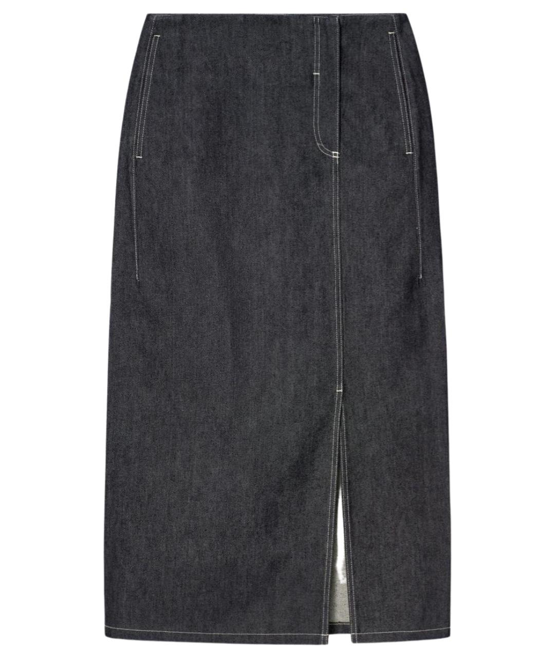 COS Темно-синяя деним юбка миди, фото 1