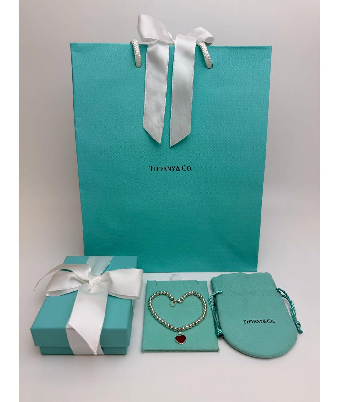 TIFFANY&CO Красный серебряный браслет, фото 2