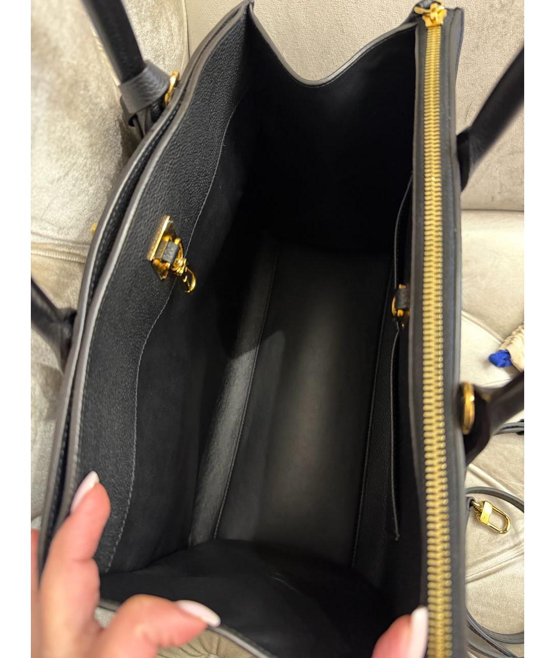 LOUIS VUITTON Черная кожаная сумка с короткими ручками, фото 4