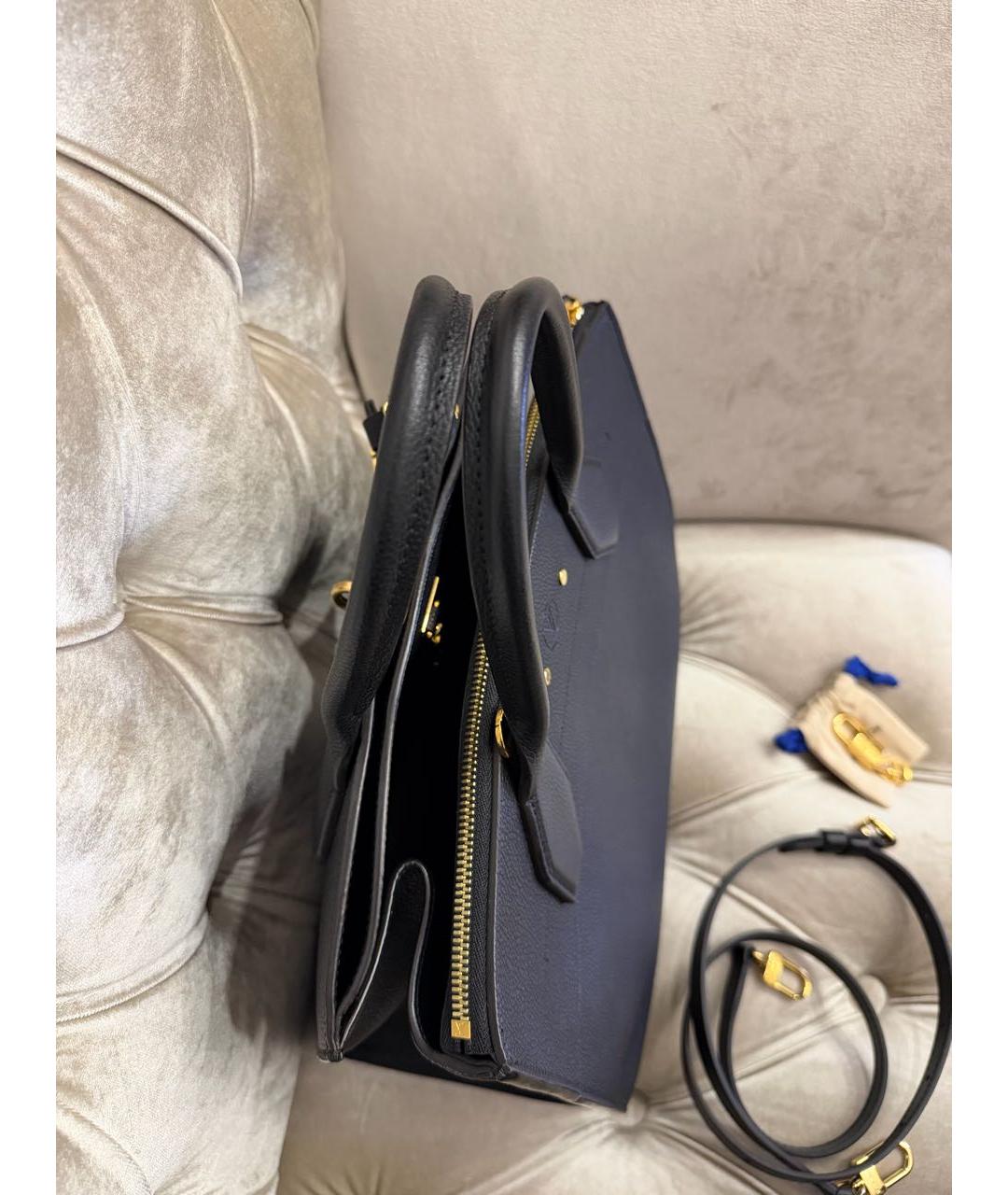 LOUIS VUITTON Черная кожаная сумка с короткими ручками, фото 7