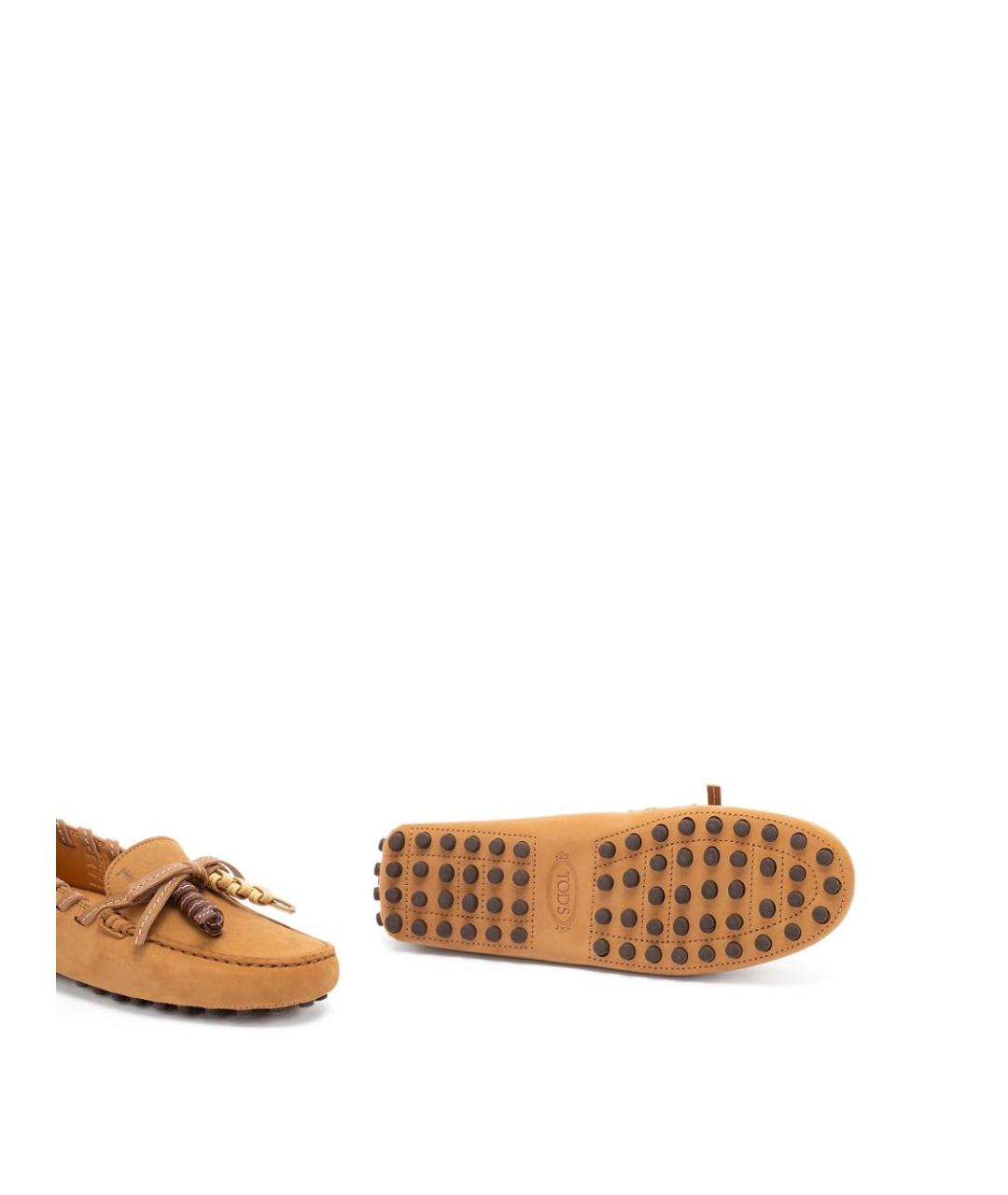 TOD'S Бежевые замшевые мокасины, фото 5